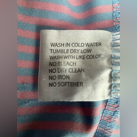 Rhoback Men's Short Sleeve Performance Polo Sz L The Birdie Stripe Pink/blue *** - Picture 12 of 16